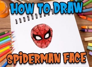How to Draw easy Spiderman Face step by step for Kids #shorts