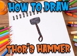 How to Draw easy Thor’s hammer step by step for Kids #shorts