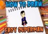 How to Draw easy Superman step by step for Kids #shorts