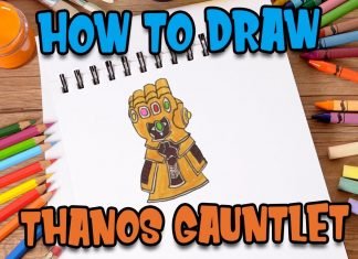 How to Draw easy Thanos Gauntlet step by step for Kids #shorts