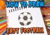 How to Draw easy Football step by step for Kids #shorts