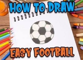 How to Draw easy Football step by step for Kids #shorts