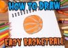 How to Draw easy Basketball step by step for Kids #shorts