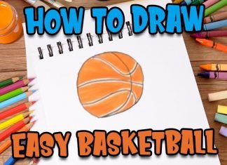How to Draw easy Basketball step by step for Kids #shorts