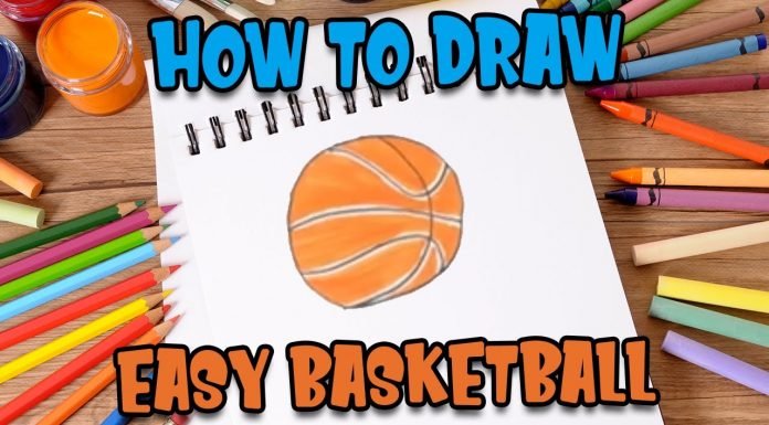 How to Draw easy Basketball step by step for Kids #shorts