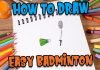 How to Draw easy Badminton step by step for Kids #shorts