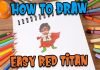 How to Draw easy Red Titan Face step by step for Kids #shorts