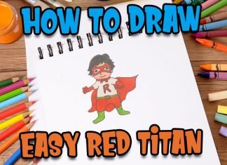 How to Draw easy Red Titan Face step by step for Kids #shorts