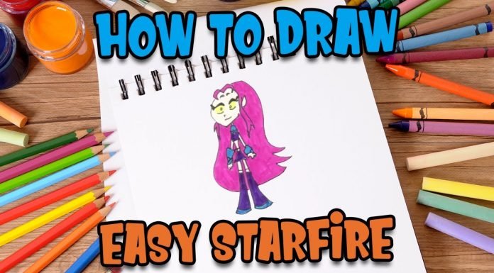 How to Draw easy Starfire Face step by step for Kids #shorts