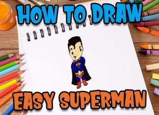 How to Draw easy Superman step by step for Kids #shorts