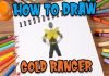 How to Draw easy Gold Ranger Face step by step for Kids #shorts