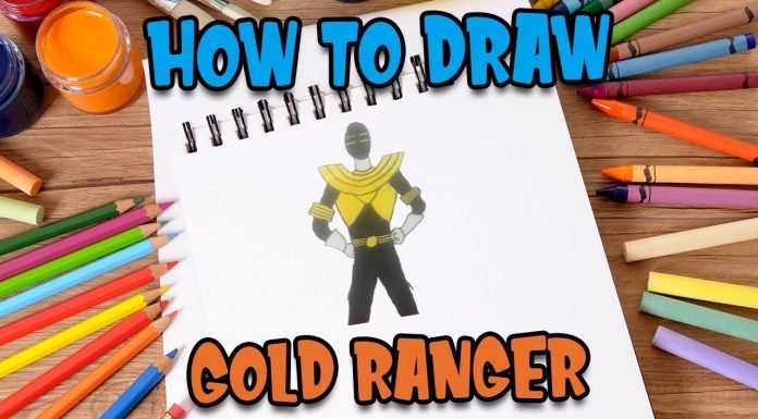 How to Draw easy Gold Ranger Face step by step for Kids #shorts