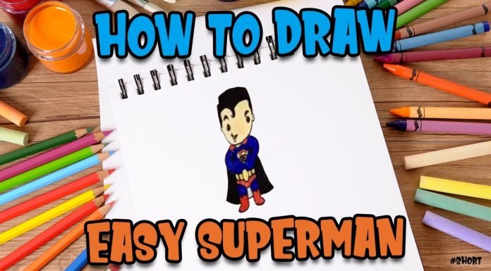 How to Draw easy Superman step by step for Kids #shorts