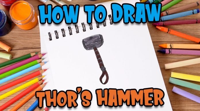 How to Draw easy Thor’s hammer step by step for Kids #shorts