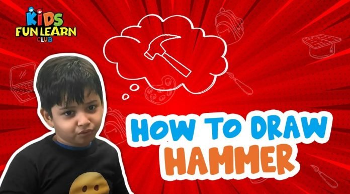 How to Draw easy Hammer step by step for Kids