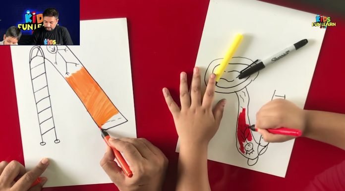 How to Draw easy Playground Slide step by step for Kids #shorts