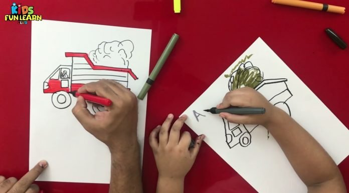 How to Draw easy Garbage Truck step by step for Kids | Drawing Tutorials for Kids!
