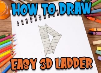 How to Draw easy 3D Ladder step by step for Kids #shorts