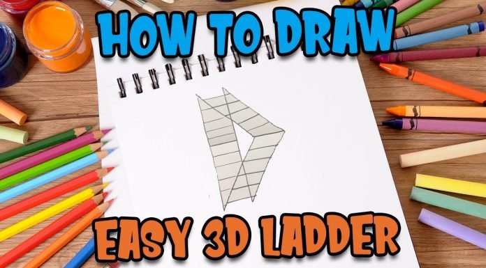 How to Draw easy 3D Ladder step by step for Kids #shorts