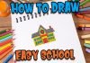 How to Draw easy School step by step for Kids #shorts