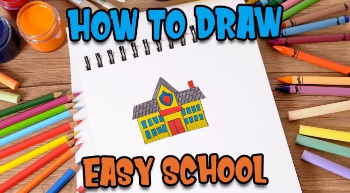 How to Draw easy School step by step for Kids #shorts