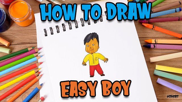 How to Draw easy Boy step by step for Kids #shorts
