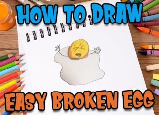 How to Draw easy Broken Egg step by step for Kids #shorts