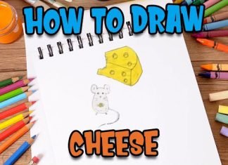 How to Draw easy Cheese, step by step for Kids #shorts