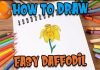 How to Draw easy Daffodil step by step for Kids #shorts