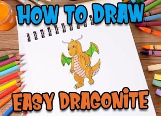 How to Draw easy Dragonite step by step for Kids #shorts