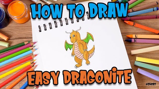 How to Draw easy Dragonite step by step for Kids #shorts