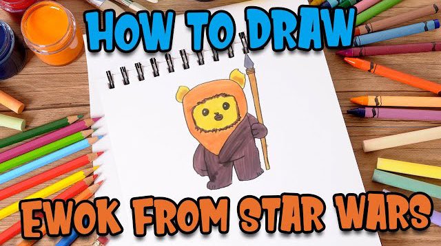 How to Draw easy Ewok step by step for Kids #shorts