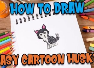 How to Draw easy Husky step by step for Kids #shorts