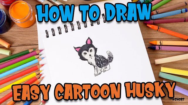 How to Draw easy Husky step by step for Kids #shorts