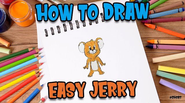 How to Draw easy Jerry step by step for Kids #shorts