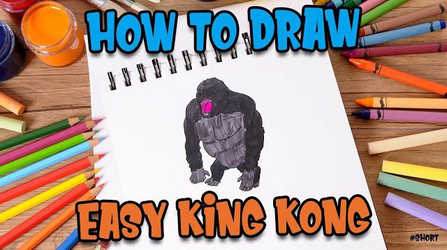 How to Draw easy King kong step by step for Kids #shorts