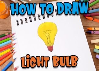 How to Draw easy Light Bulb step by step for Kids #shorts