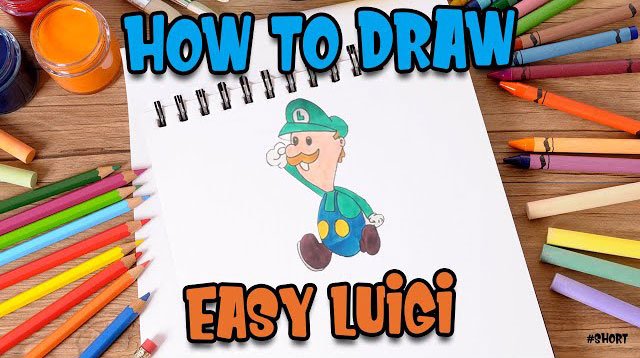 How to Draw easy Luigi step by step for Kids #shorts