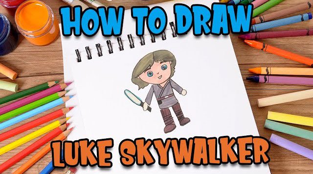 How to Draw easy Luke Skywalker step by step for Kids #shorts