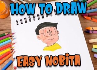 How to Draw easy Nobita step by step for Kids #shorts