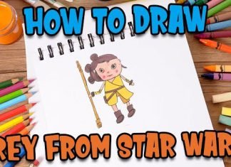 How to Draw easy Rey step by step for Kids #shorts