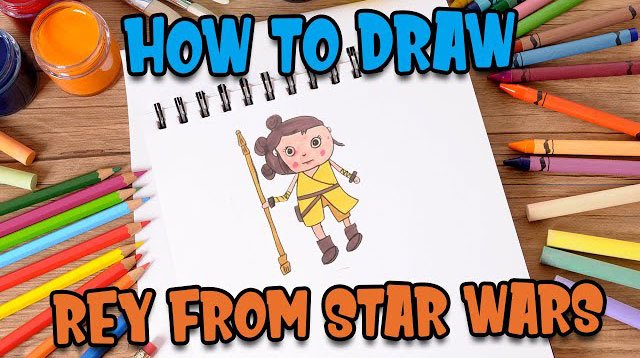 How to Draw easy Rey step by step for Kids #shorts
