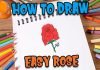 How to Draw easy Rose step by step for Kids #shorts