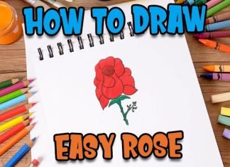 How to Draw easy Rose step by step for Kids #shorts