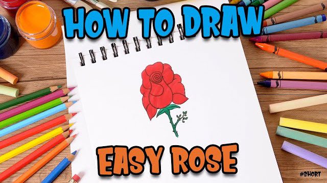 How to Draw easy Rose step by step for Kids #shorts