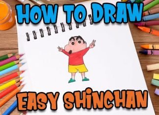 How to Draw easy Shinchan step by step for Kids #shorts