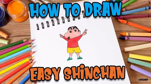 How to Draw easy Shinchan step by step for Kids #shorts