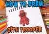 How to Draw easy Sith Trooper step by step for Kids #shorts