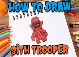 How to Draw easy Sith Trooper step by step for Kids #shorts