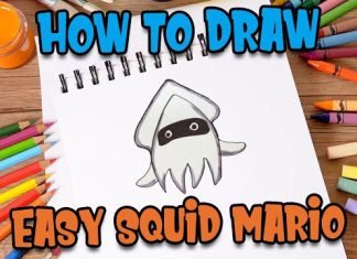 How to Draw easy Squid Mario step by step for Kids #shorts